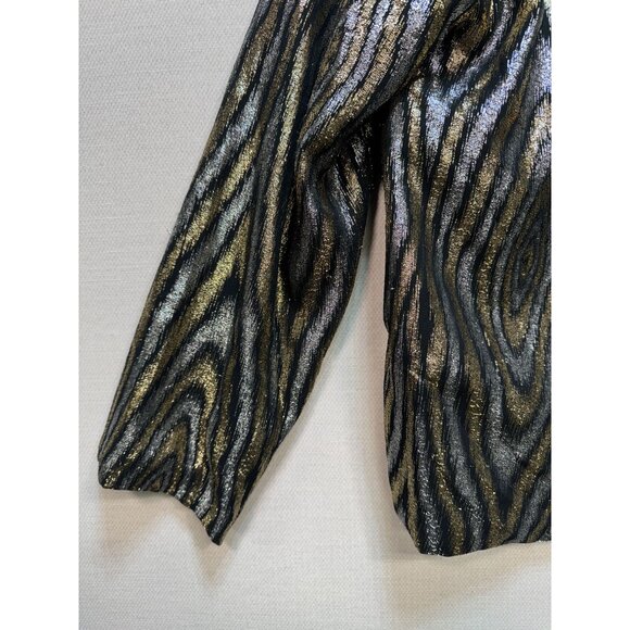 Vintage Pierre De Roche Open Front Blazer Jacket Womens Size 36 Multi Metallic - Picture 13 of 13